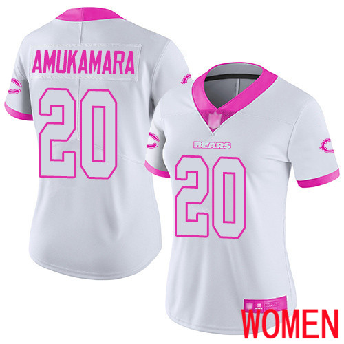 Chicago Bears Limited White Pink Women Prince Amukamara Jersey NFL Football #20 Rush Fashion->chicago bears->NFL Jersey